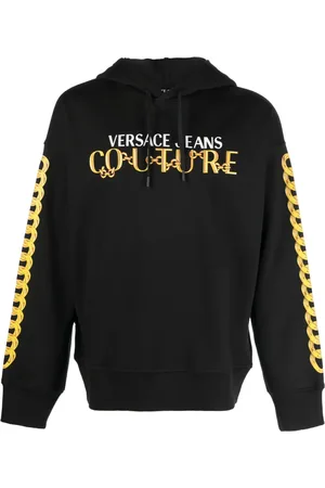 VERSACE Logo-print cotton hoodie
