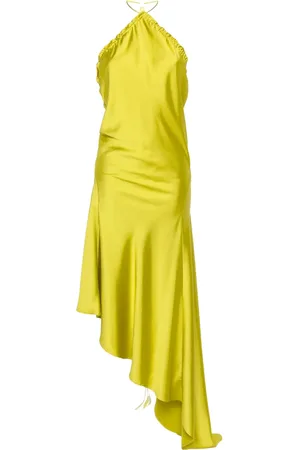 The Attico Ruched satin midi dress