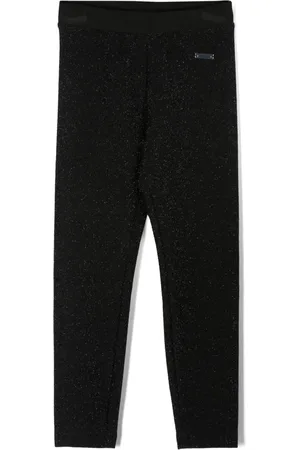 MONNALISA Metallic-thread leggings
