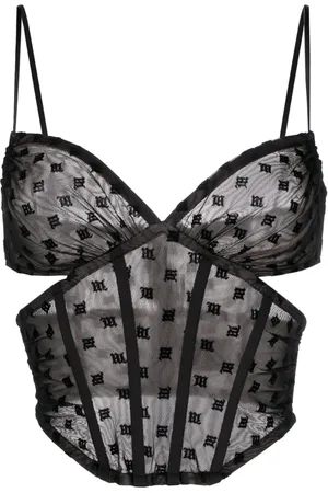 MISBHV Mesh monogram corset top