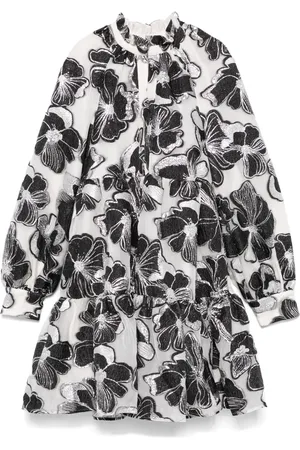 STINE GOYA Anemone-jacquard tier mini dress