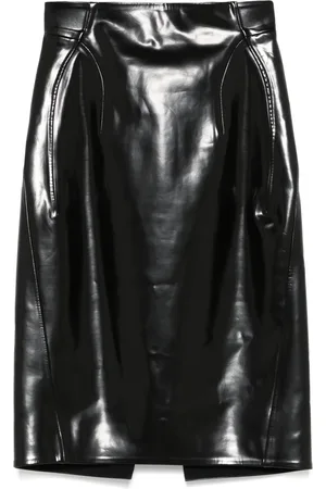 MUGLER Faux-leather mini skirt
