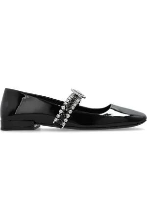 VERSACE Leather ballerina shoes