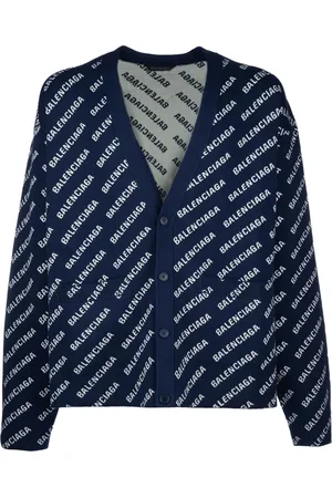 Balenciaga V-neck logo-print cardigan