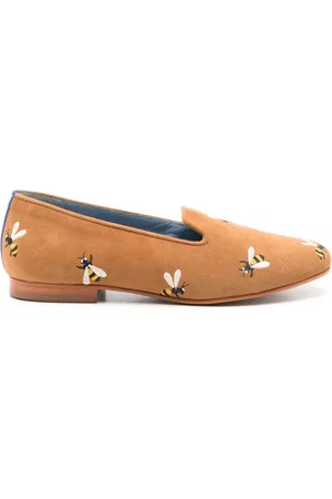 Blue Bird Hive embroidered-design loafers