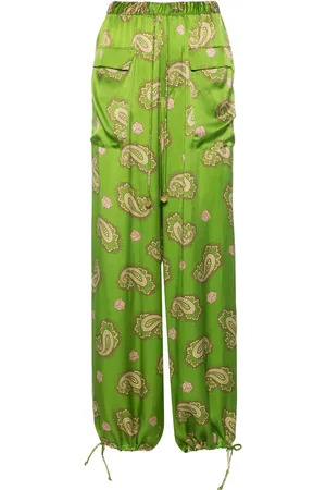 ALÉMAIS Dice silk wide-leg trousers