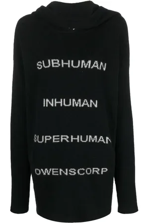 Rick Owens Intarsia-knit pullover hoodie