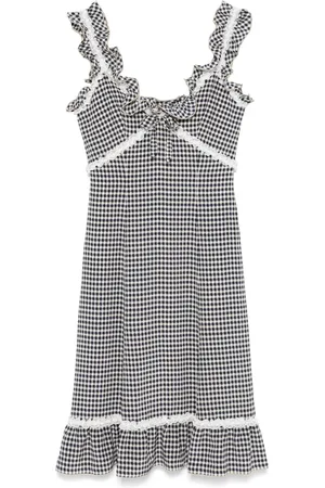 Alessandra Rich Grid-pattern midi dress