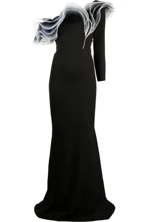 Ana Radu Layered-detail asymmetric gown