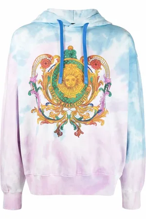 VERSACE Barocco-print tie-dye hoodie