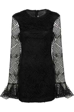 ROTATE Shiny flounce mini dress