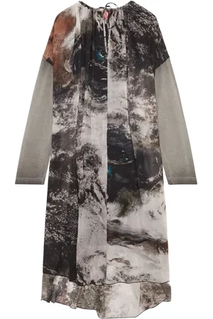 Diesel D-Lav planet-print drawstring midi dress