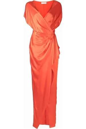 Michelle Mason Wrap drape-detail gown dress