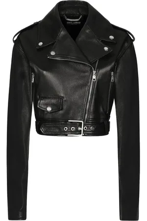 Dolce & Gabbana Cropped leather biker jacket