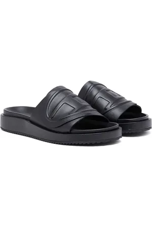 Diesel Sa-Slide D Oval W logo-embossed slides