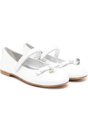 MONNALISA Bow leather ballerina shoes