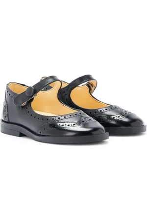 Andanines Brogue-style leather ballerina shoes
