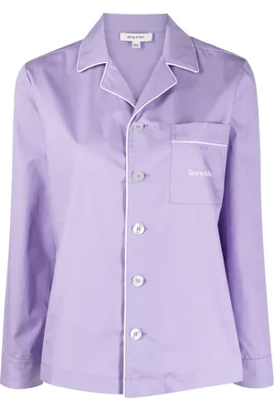 Sporty & Rich Chest-pocket button-up pyjama top