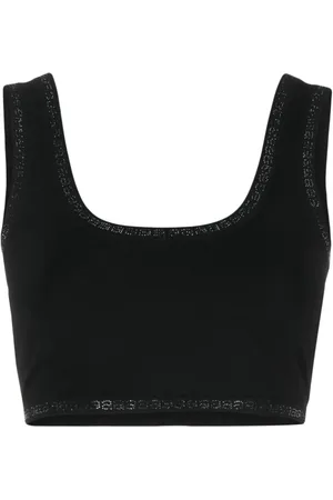 Alexander Wang Rhinestone-trim cropped top