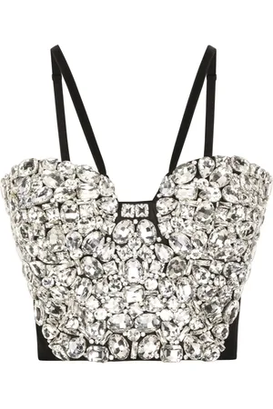 Dolce & Gabbana Crystal-embellished crop top