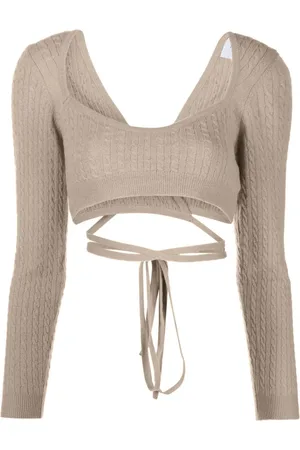 Patou Cropped tie-fastening top