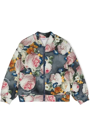 MONNALISA Floral-print zip-up sweatshirt