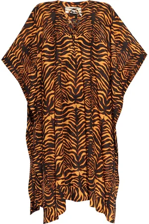 ULLA JOHNSON Tiger-print cotton-blend dress