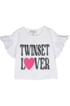 Twin-Set Logo-print glittered T-shirt
