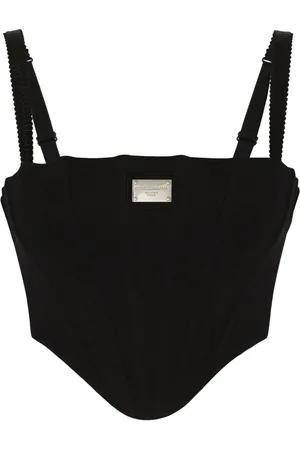 Dolce & Gabbana Logo-plaque cropped bustier top