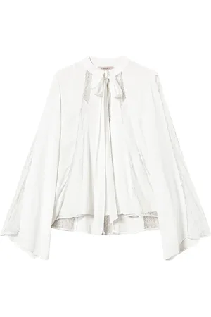 Twin-Set Lace-detail crepe blouse