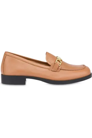 Moschino Heart-charm leather loafers