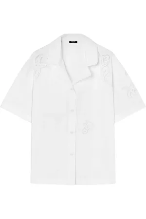 VERSACE Sangallo-embroidered cotton shirt