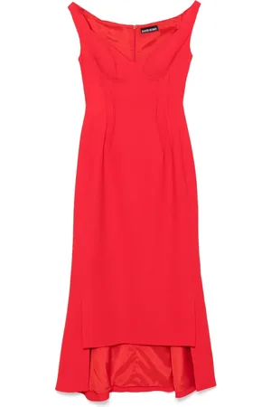 DAVID KOMA Double-dart off-shoulder midi dress