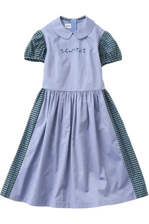 Familiar Checked cotton midi dress