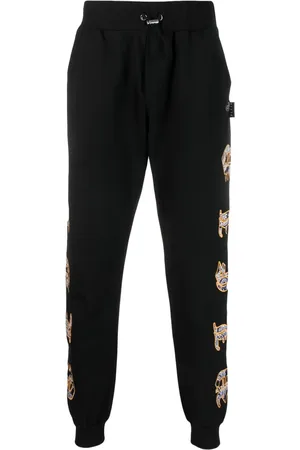 Philipp Plein Paisley-print logo-patch track pants