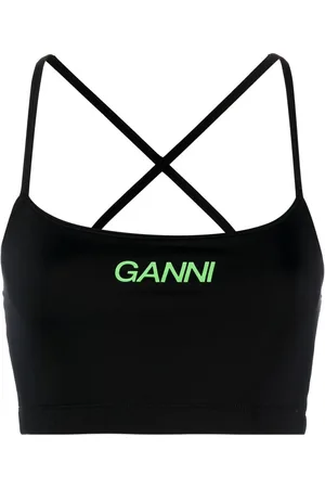 Ganni Logo-print cropped top