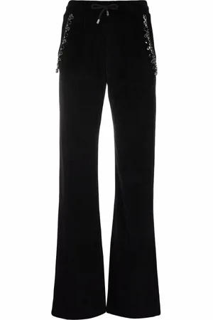 Philipp Plein Crystal Chain velvet track pants