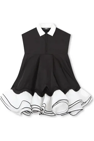Karl Lagerfeld Ruffle-detail two-tone dress