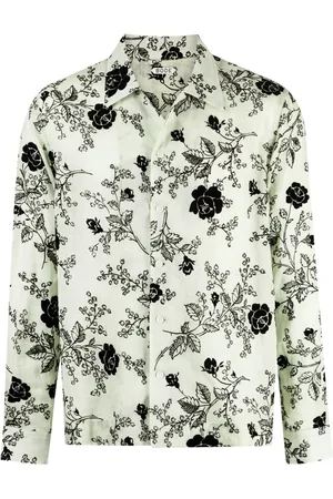 BODE Sweetunia-print flocked shirt