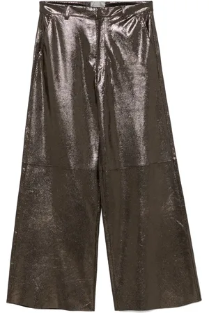 FORTE FORTE Texture leather trousers