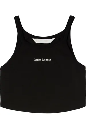 Palm Angels Logo-print cropped tank top
