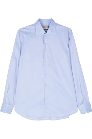 CANALI Striped poplin shirt