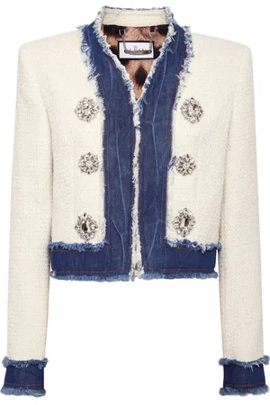Philipp Plein Crystal-embellished tweed jacket