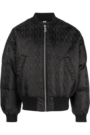 GCDS Monogram-pattern zip-up bomber jacket