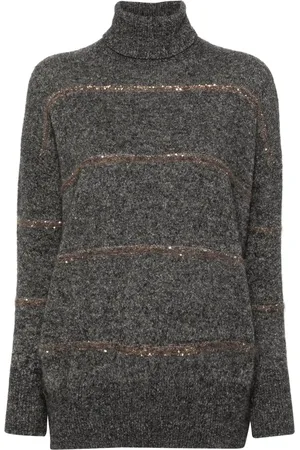 Brunello Cucinelli Sequin-embellished knitted jumper