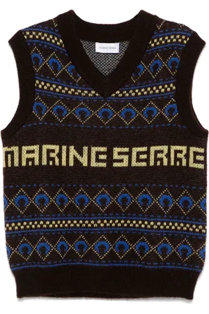 Marine Serre Jacquard knit vest