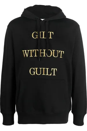 Moschino Embroidered-slogan long-sleeve hoodie