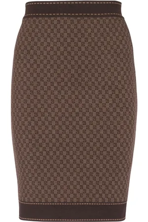 Balmain Monogram-jacquard skirt