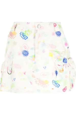 Collina Strada Floral-print cotton miniskirt