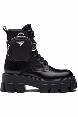Prada Monolith pouch-detail leather boots